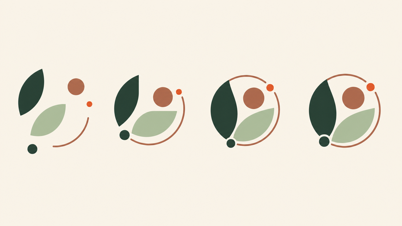 Un nom de marque prenant forme en un logo simple et fini.