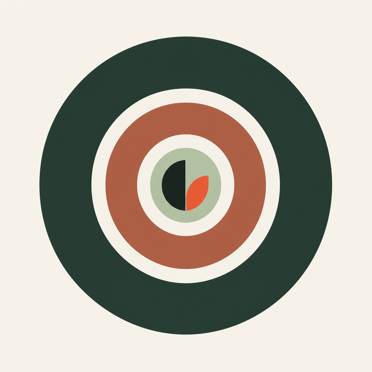 Anneaux concentriques : l'identité de marque contient l'identité visuelle, qui contient le logo.